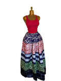 SERWAA ADIRE MULTI PATCH MAXI SKIRT