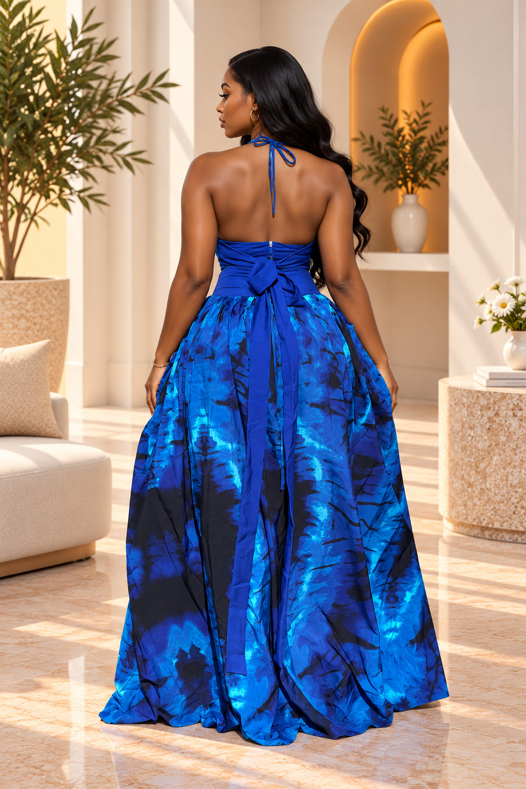 OHEMAA MAXI HALTER DRESS