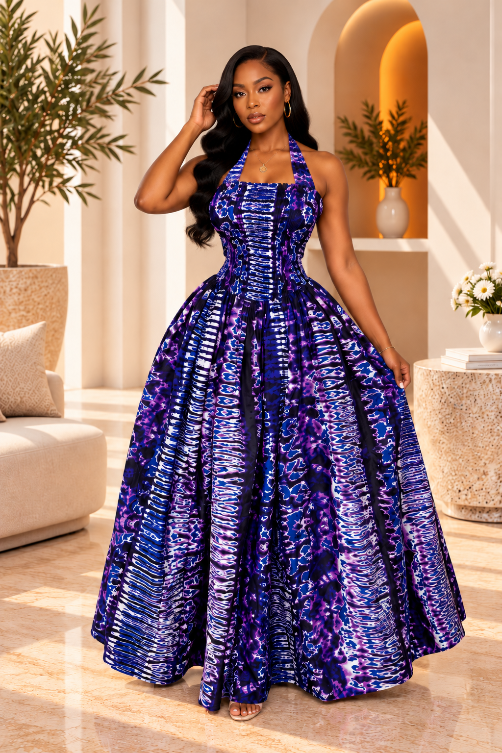 DUCHESS HALTER MAXI DRESS