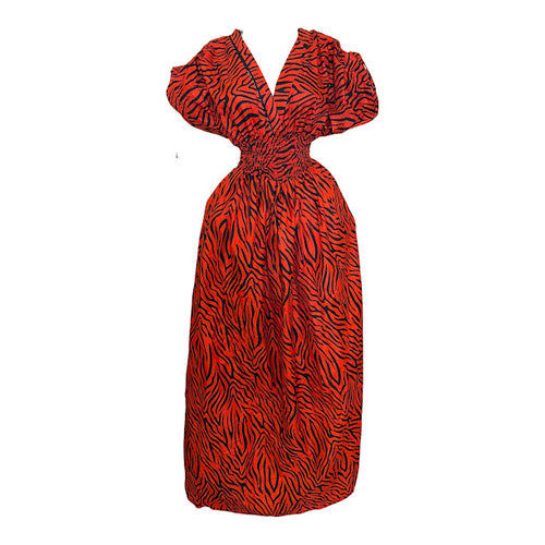 ADA V NECK SMOCKED DRESS